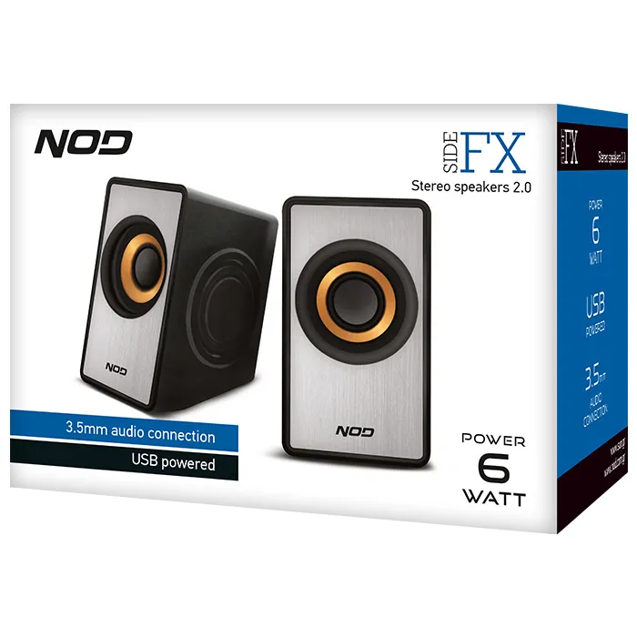 Ηχεία Στέρεο 2.0 NOD SideFX 6W RMS 3.5mm USB | axd.gr Ηχεία Στέρεο 2.0 NOD SideFX 6W RMS 3.5mm USB | axd.gr