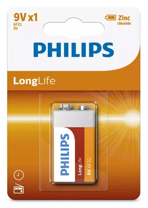 Μπαταρία 6LF22 9V Philips Αλκαλική 6LR61 B1 LongLife