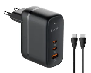 Φορτιστής 65W QC3.0 USB/2x USB-C + 1m Type-C Cable LDNIO