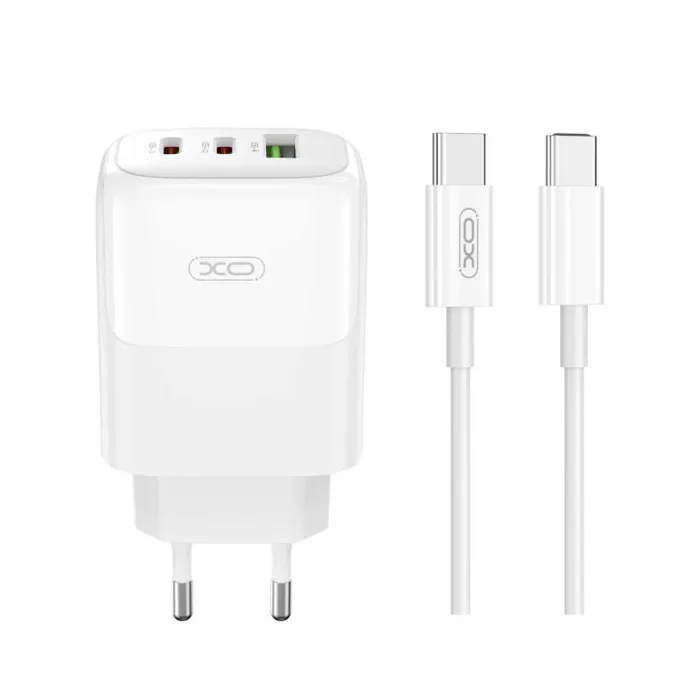 Φορτιστής 65W Triple USB+2xUSB-C QC4.0 PD3+ καλώδιο 1m XO L139 | axd.gr