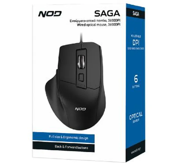 NOD Mouse Gaming SAGA USB Ενσύρματο Optical 3600dpi 2ΥW | axd.gr NOD Mouse Gaming SAGA USB Ενσύρματο Optical 3600dpi 2ΥW | axd.gr