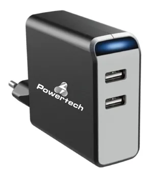 PT Φορτιστής 2x USB 4.8A Black PT-504