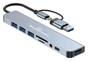 PT USB Hub 2x USB3.2 2x USB2.0 SD/MicroSD USB-A & Type-C