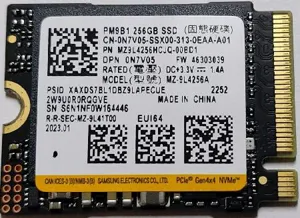 Samsung 256GB SSD M.2 NVMe 4x 2230 6400R|2700W MZ-9L4256A